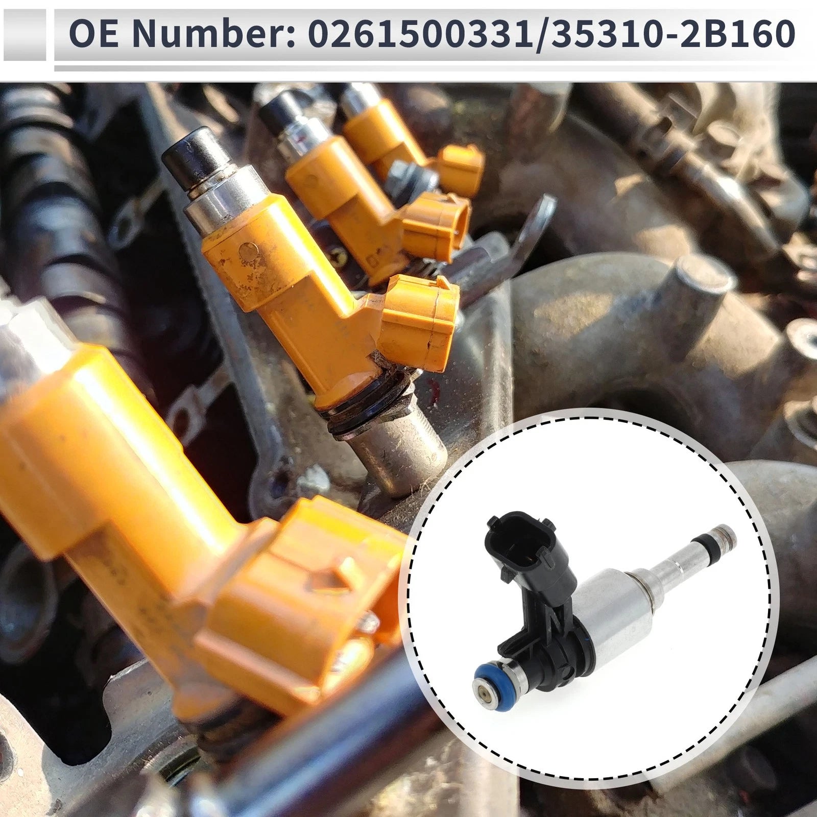 Fuel Injector Replacement for Hyundai Tucson 1.6T (2016–2018) 1 Pc Black
