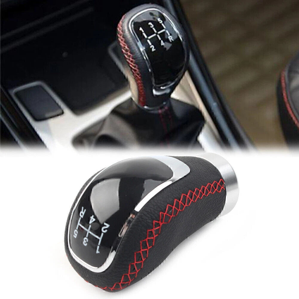 5 Speed Leather Gear Shift Knob for Universal Fit