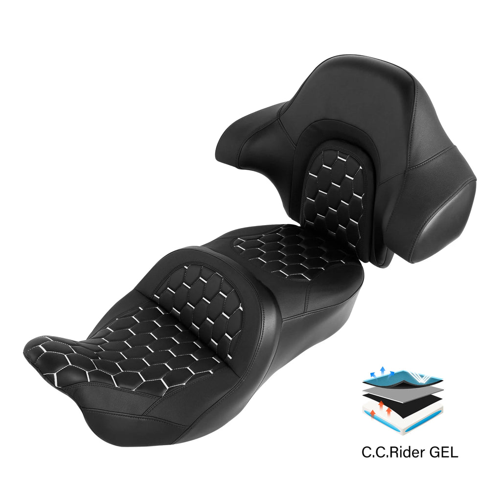 Gel Seat Backrest for Harley Road Glide (2014–2023)
