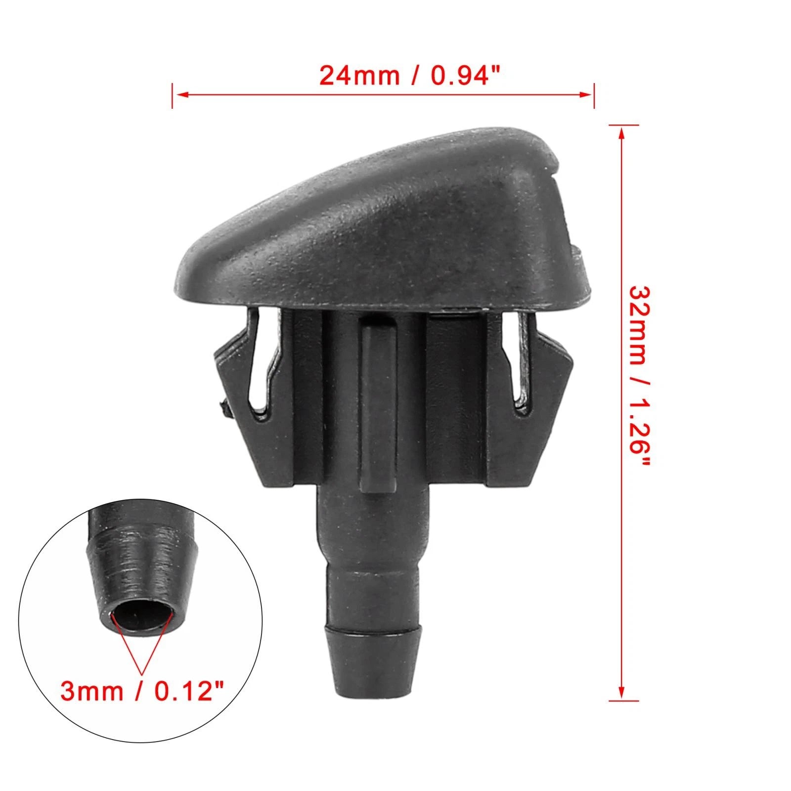 2pcs Windshield Washer Nozzle Jet Replacement for Mazda 3 6 CX-5 CX-9 (2014–2021)