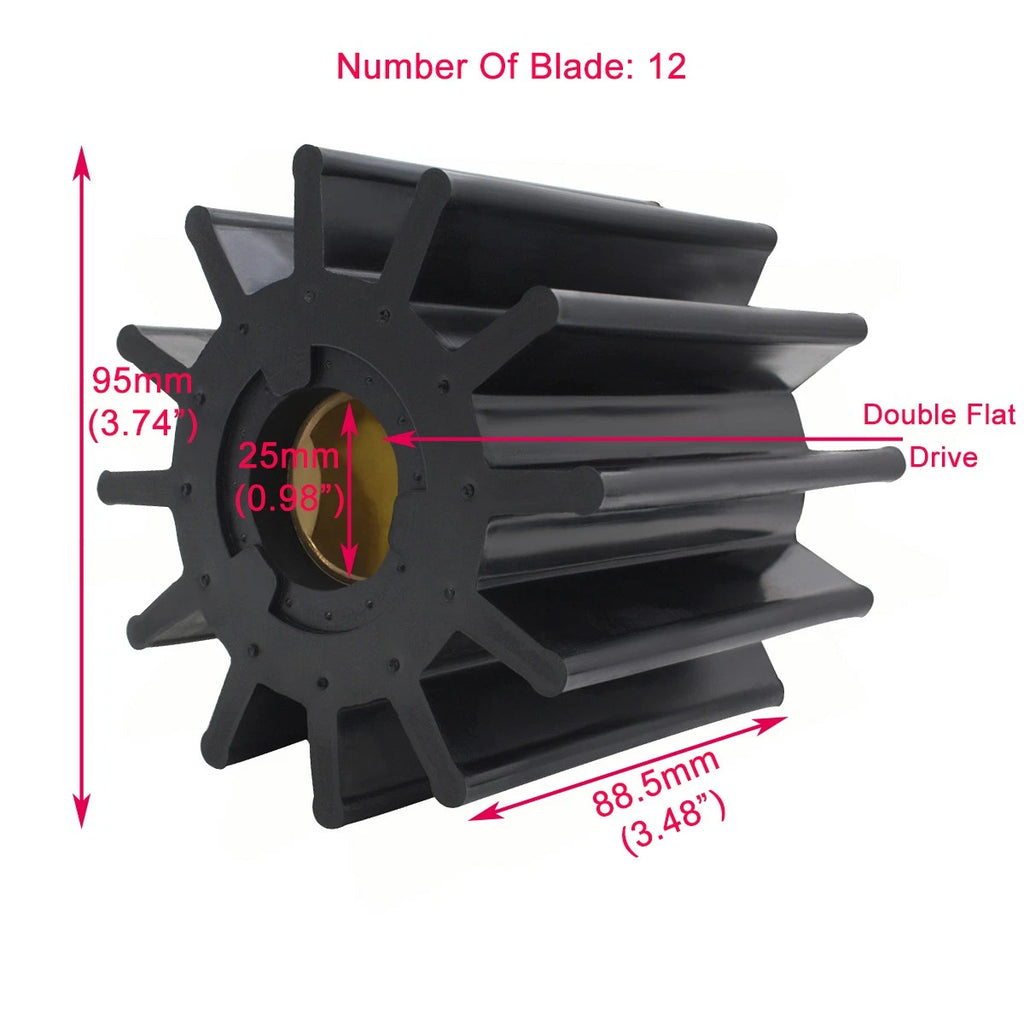 Jabsco 12 Blade Neoprene Impeller for Jabsco Pumps (17370-0001-P, 17370-0001)