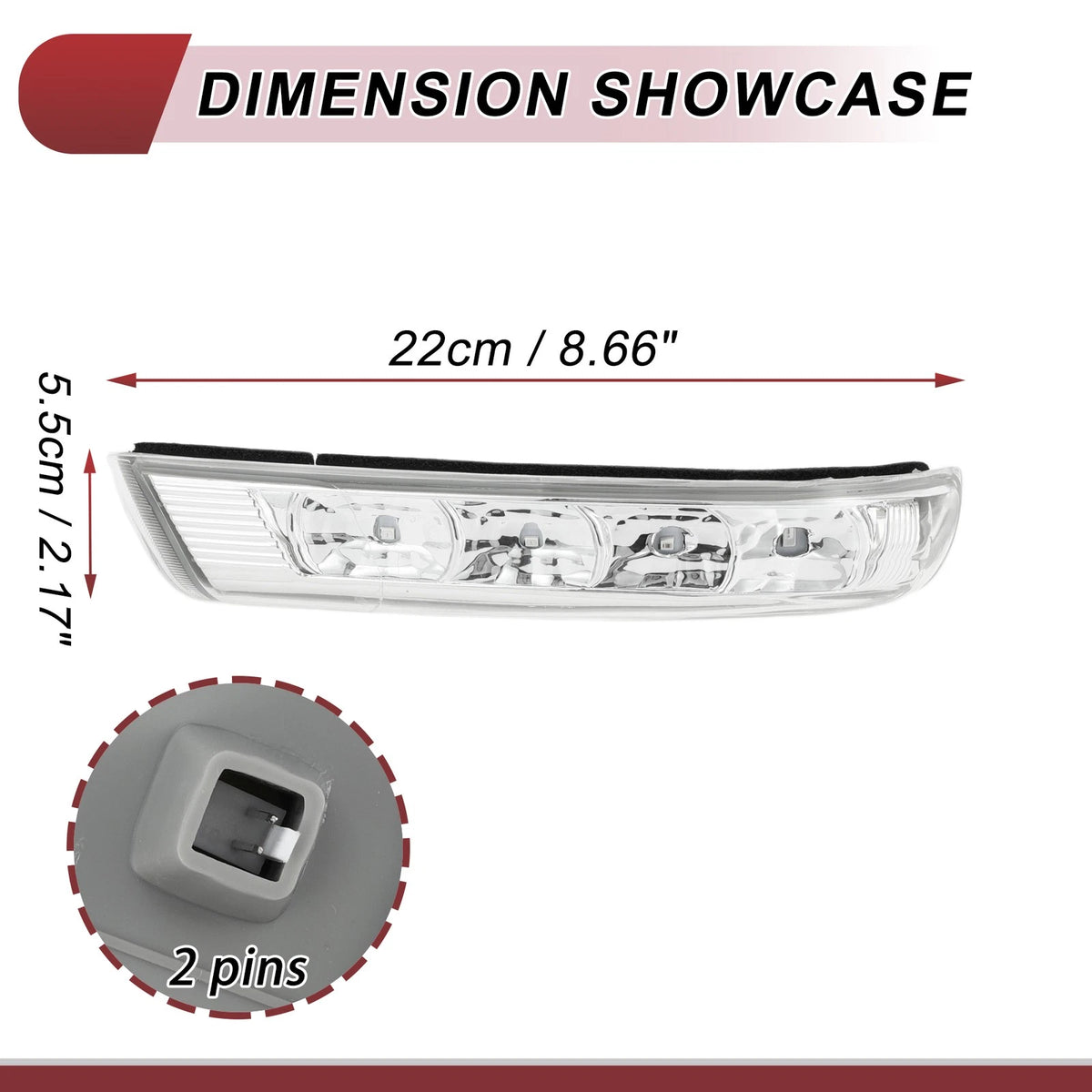 Mirror Turn Signal Light Replacement for Hyundai Santa Fe (2013–2018) Left