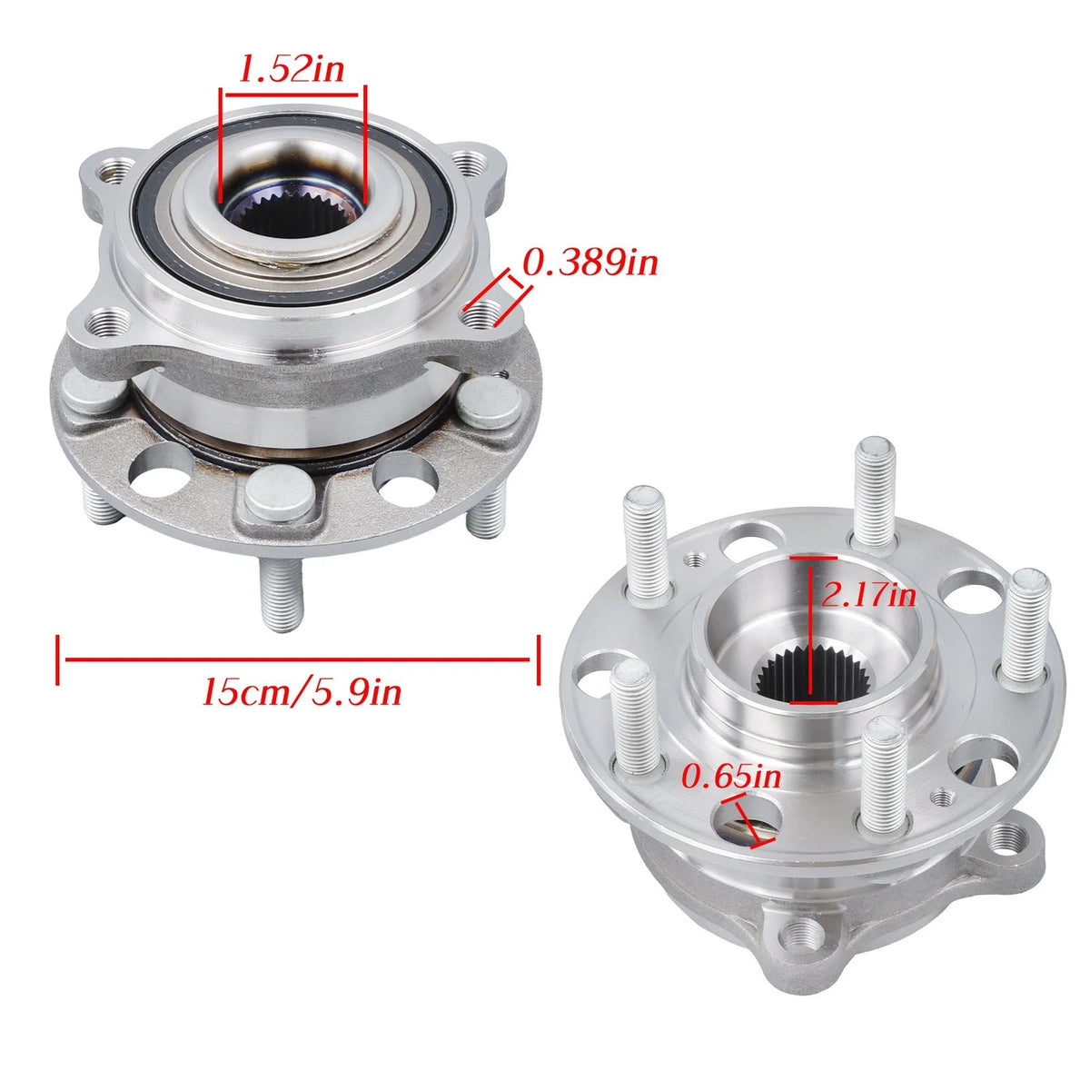 Front Wheel Bearing and Hub Assembly for Hyundai Santa Fe, Kia Sorento (2015–2018)