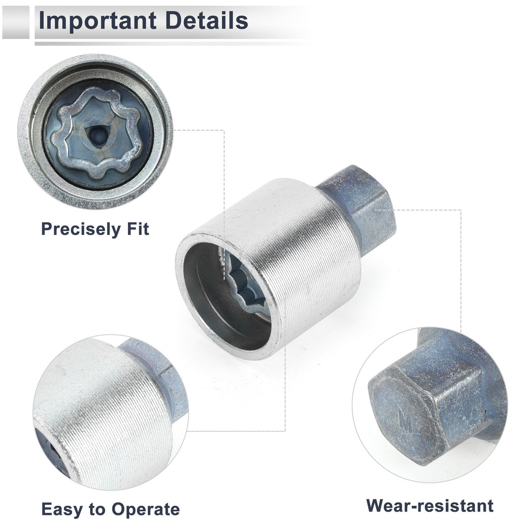 Wheel Lock Lug Nut Removal Key Socket Kit for Audi A4L A5 (2013–2024)