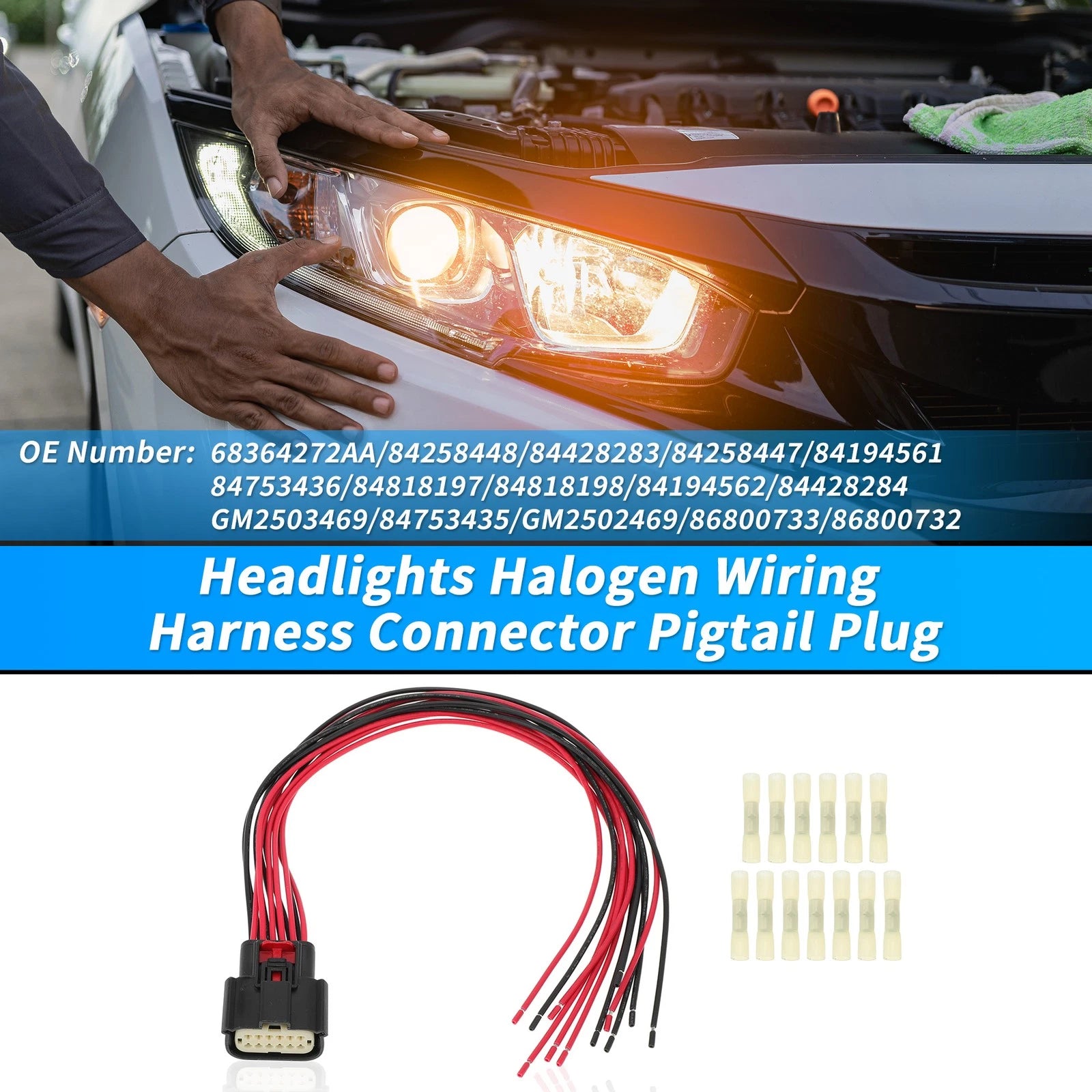 Halogen Headlight Wiring Harness Connector for Ram 1500 (2019–2021)