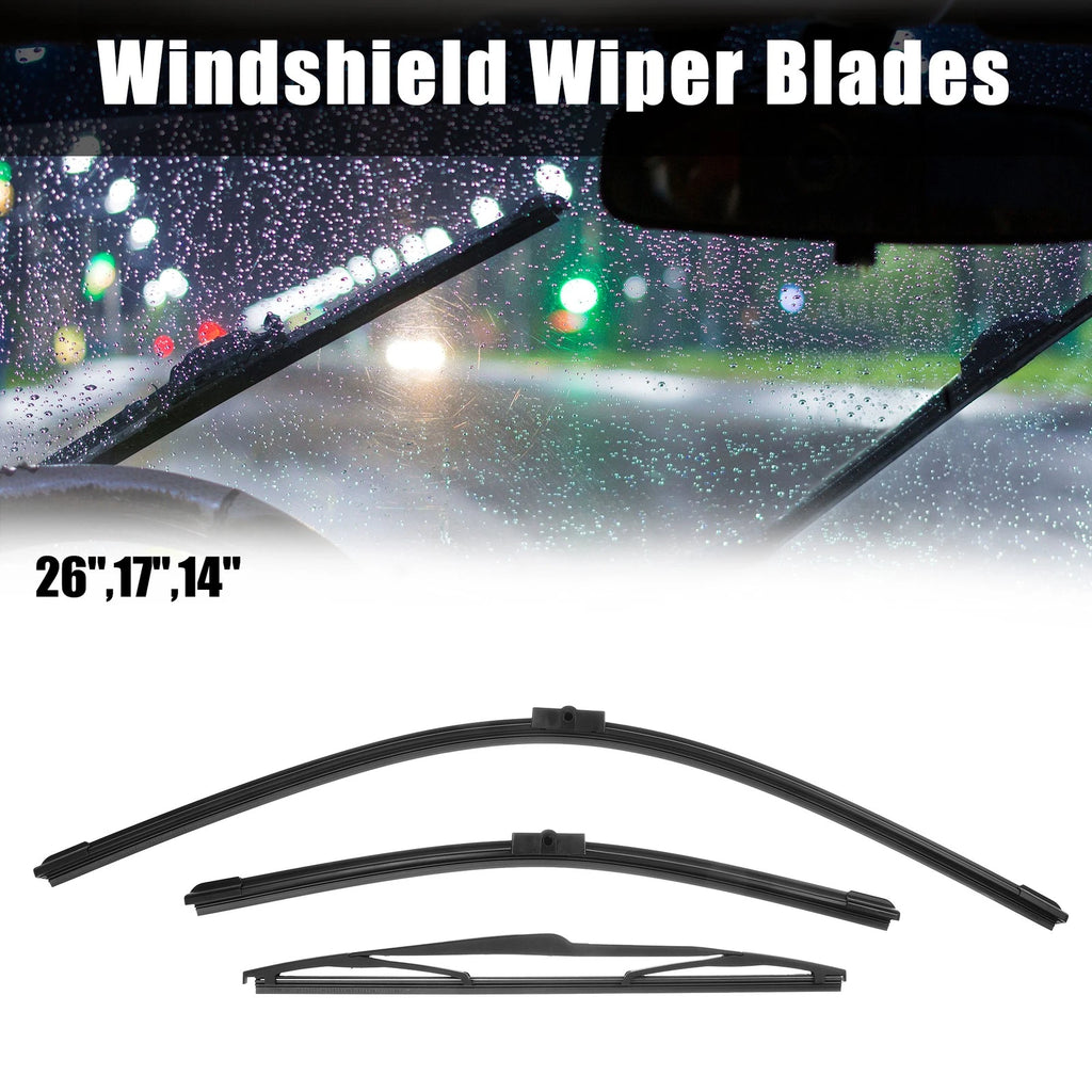 Front Rear Wiper Blades Set 3 Pack Replacement for Ford Focus MK2 (2004–2011)