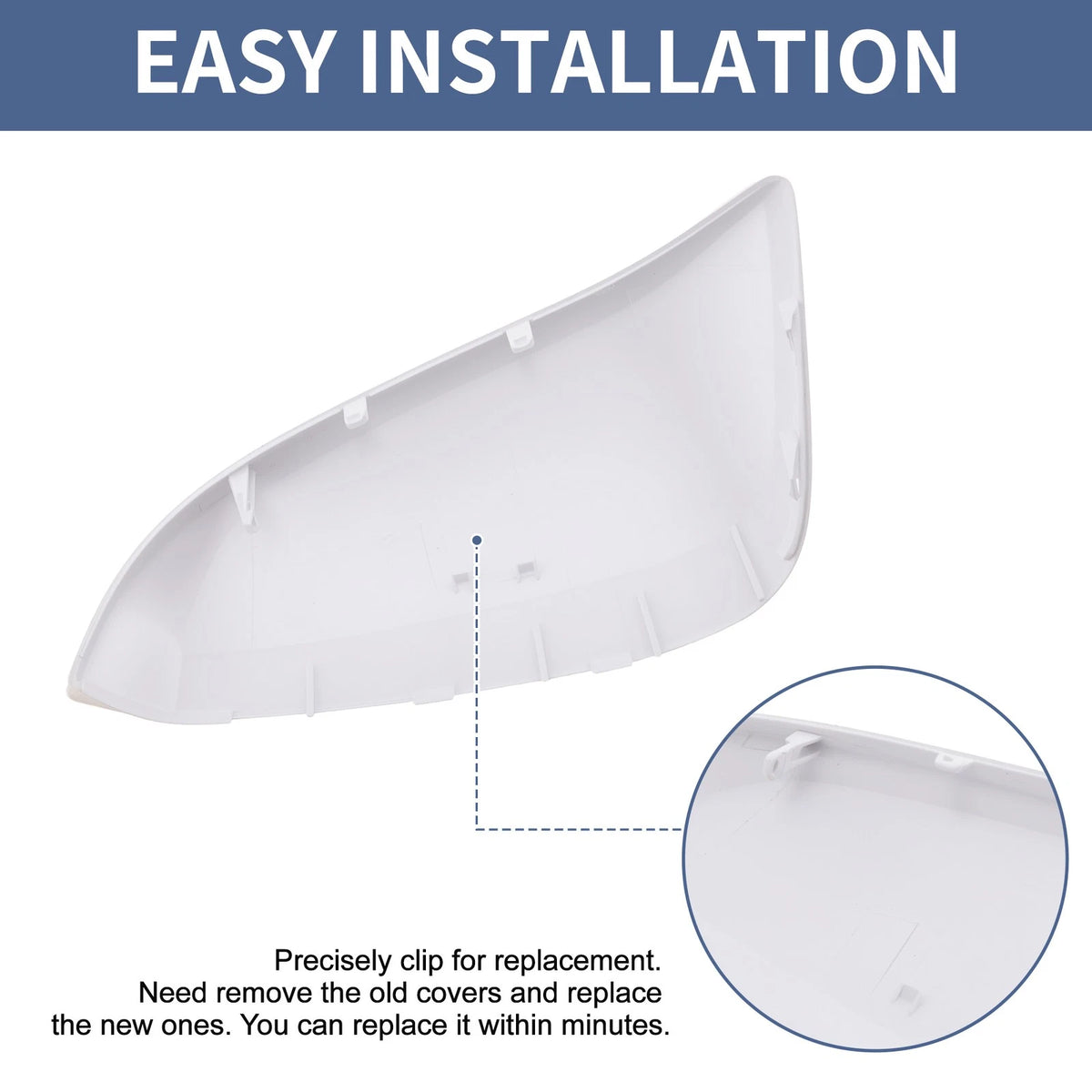 Rearview Mirror Cover Cap Right Passenger Side White for Toyota Venza (2021–2024)