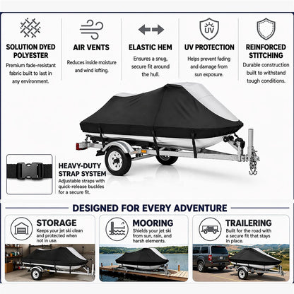 Jet Ski Cover for Sea Doo RXP 215 (2007–2010) Black-Grey