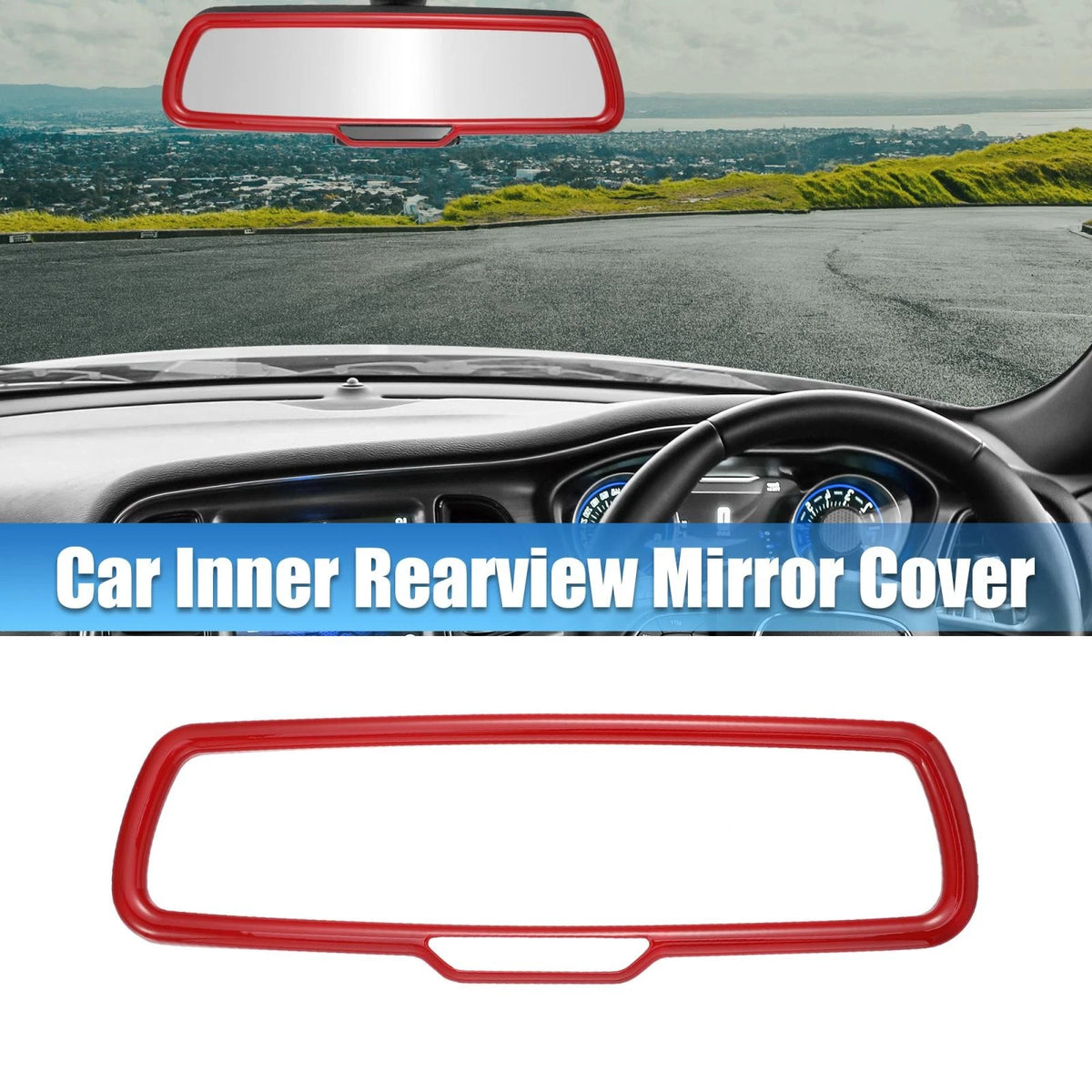 Rearview Mirror Cover Trims ABS Red for Dodge Challenger (2015–2020)