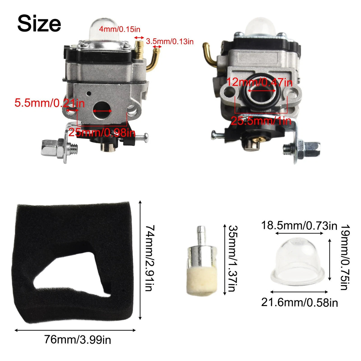Replacement Carburetor for Honda GX31 FG100 Engine Blower Mower