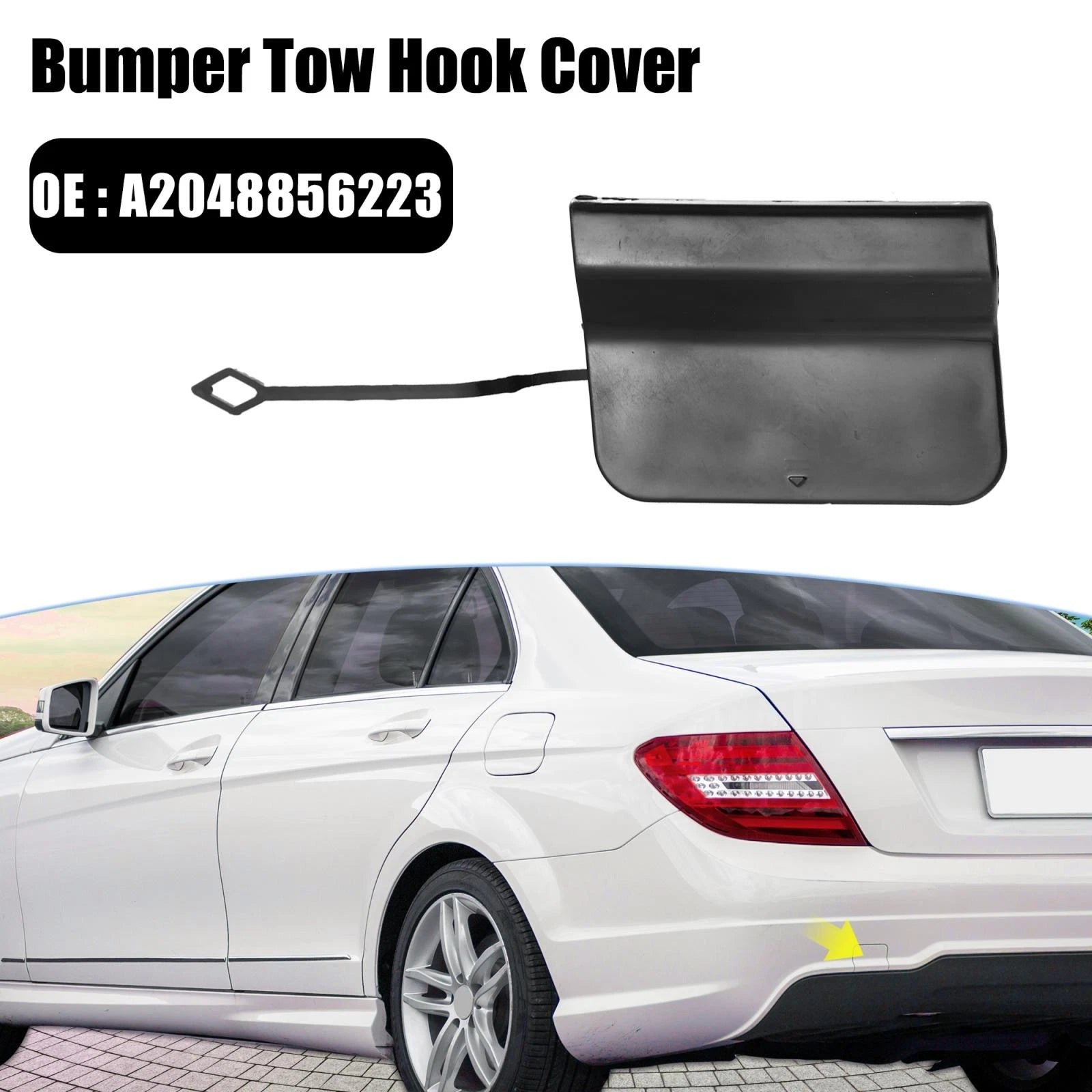 Car Rear Bumper Tow Hook Cover Replacement for Mercedes Benz (2007–2014)