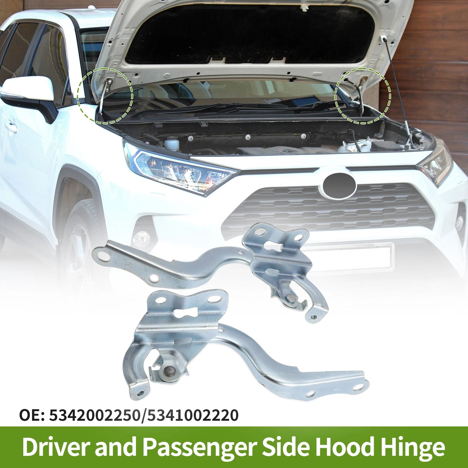 Hood Hinge Set Replacement for Toyota Corolla (2014–2017) Front Bonnet Pair