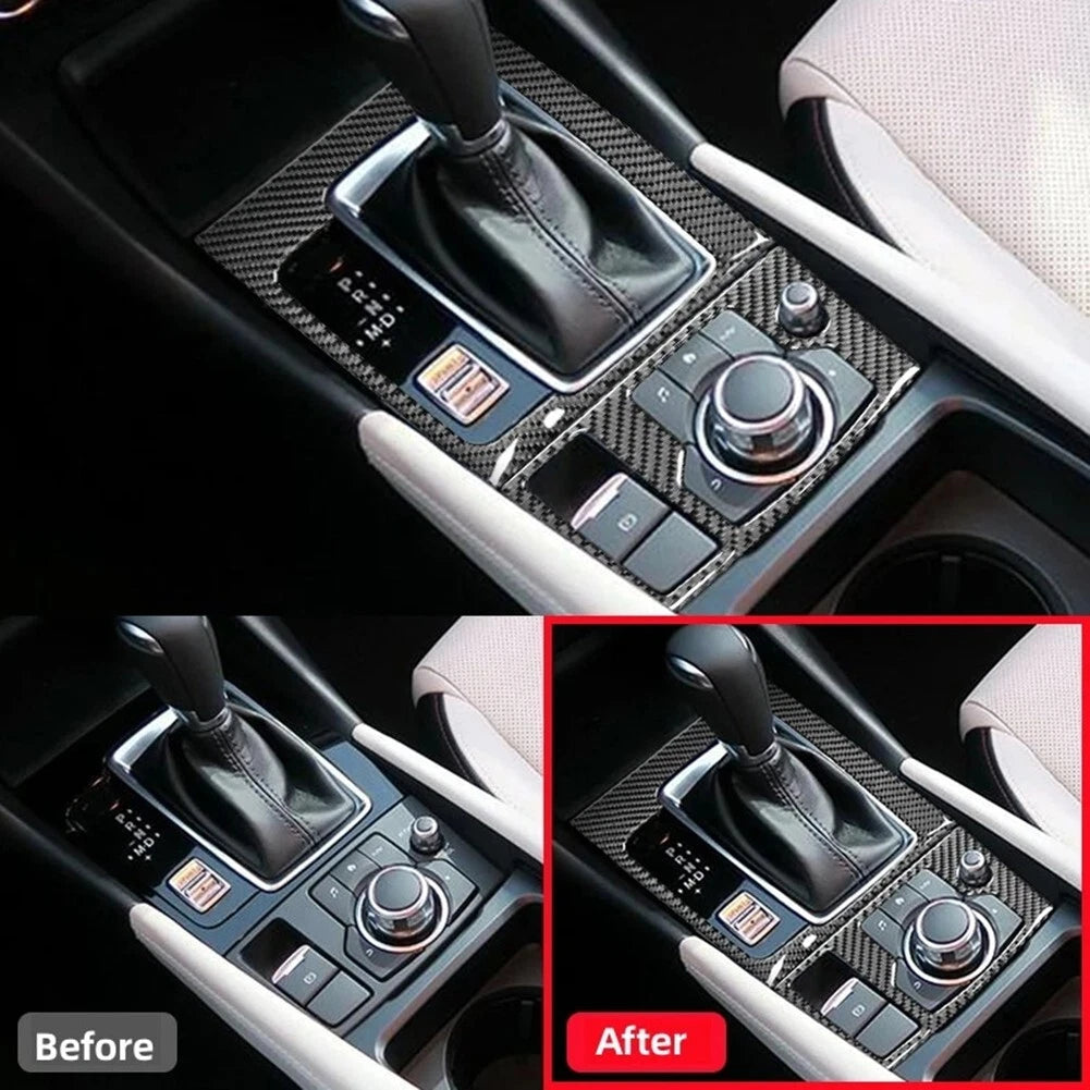 Carbon Fiber Center Control Gear Panel Trim for Mazda 3 Axela (2014–2019)