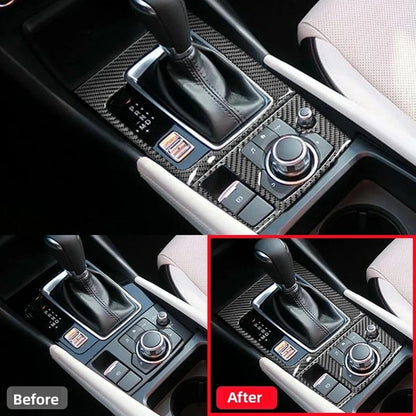 Carbon Fiber Center Control Gear Panel Trim for Mazda 3 Axela (2014–2019)