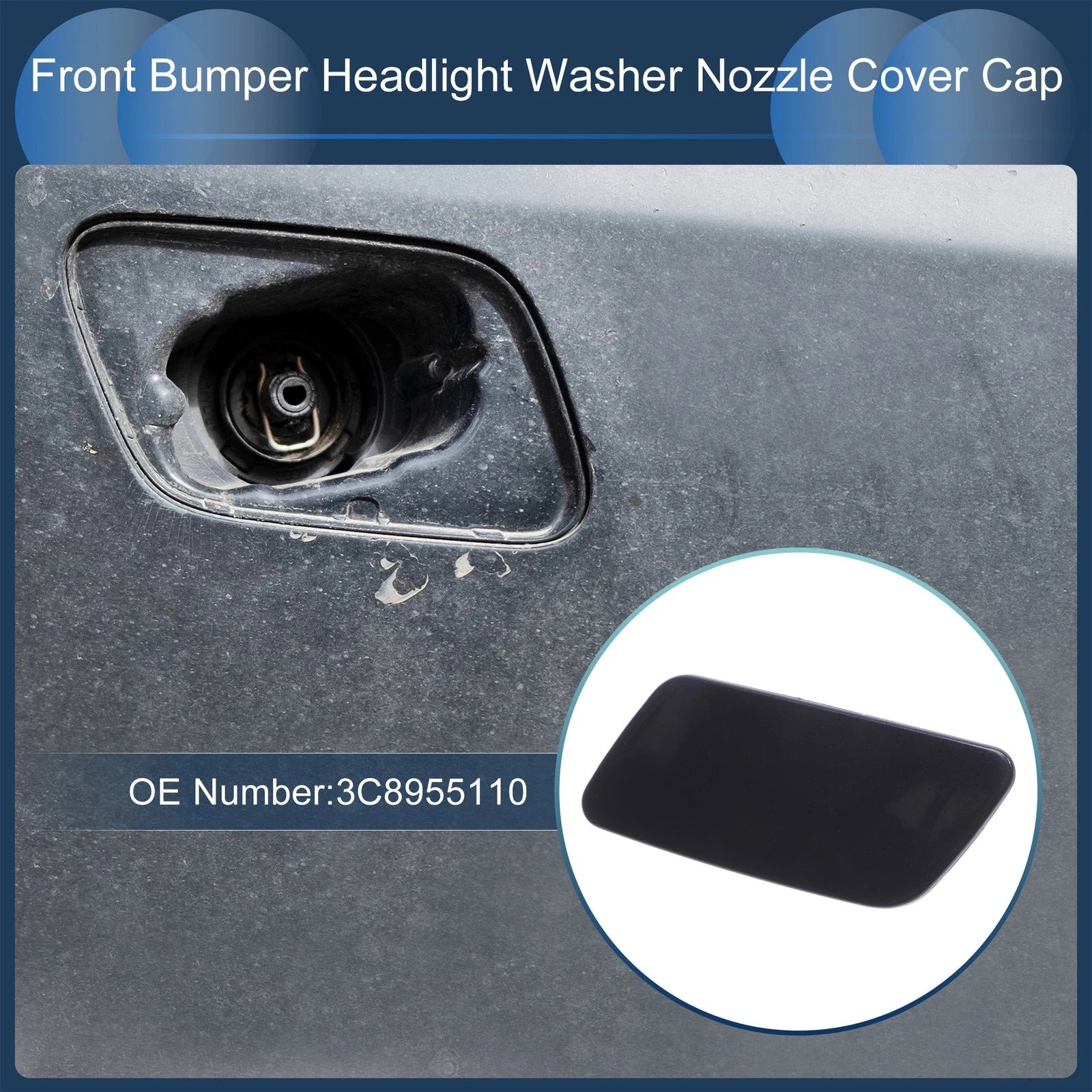 Front Right Washer Nozzle Cover Cap for Volkswagen Passat CC 2008–2012