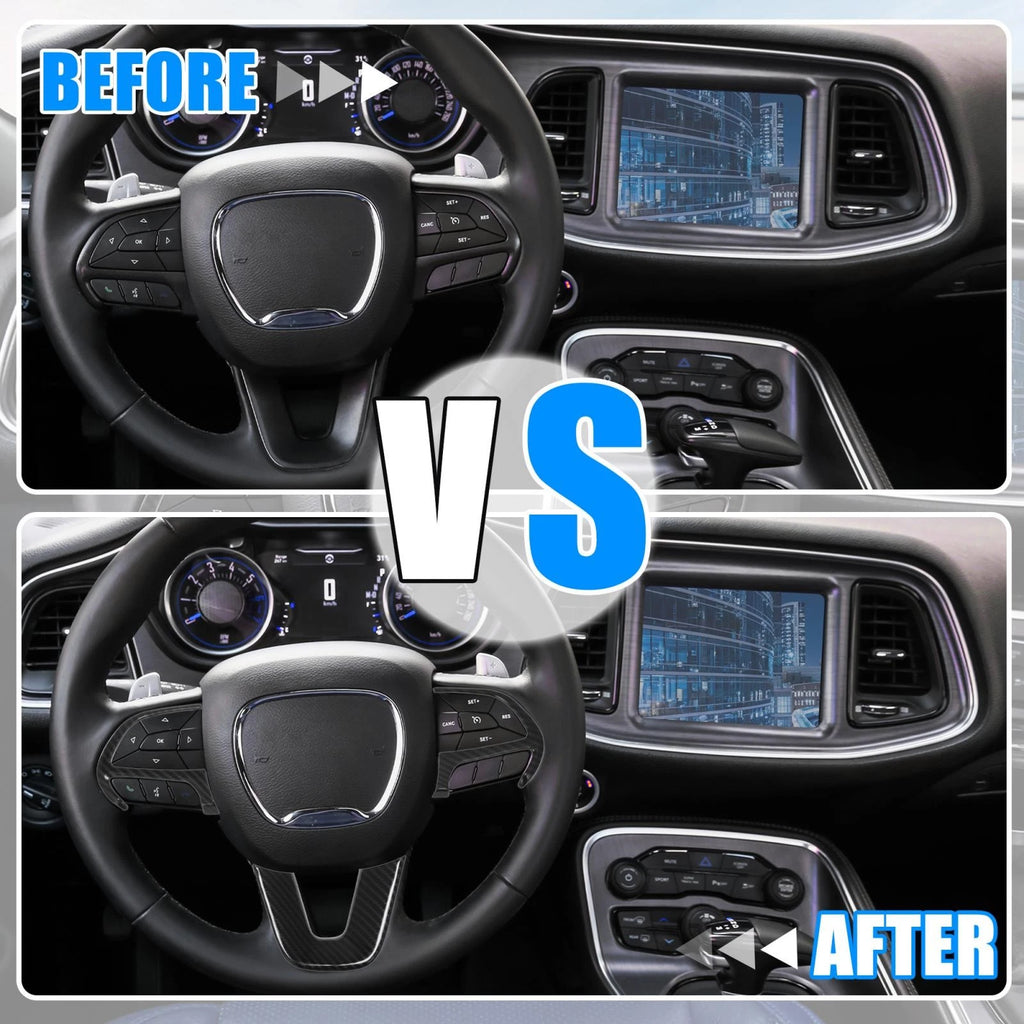 Inner Steering Wheel Cover Trim Set for Dodge Challenger Charger 2015–2020