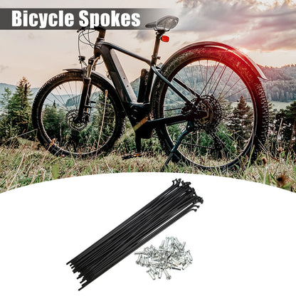 14G J Bend Bicycle Spokes with Nipples 168mm Steel Black (40 Pcs)
