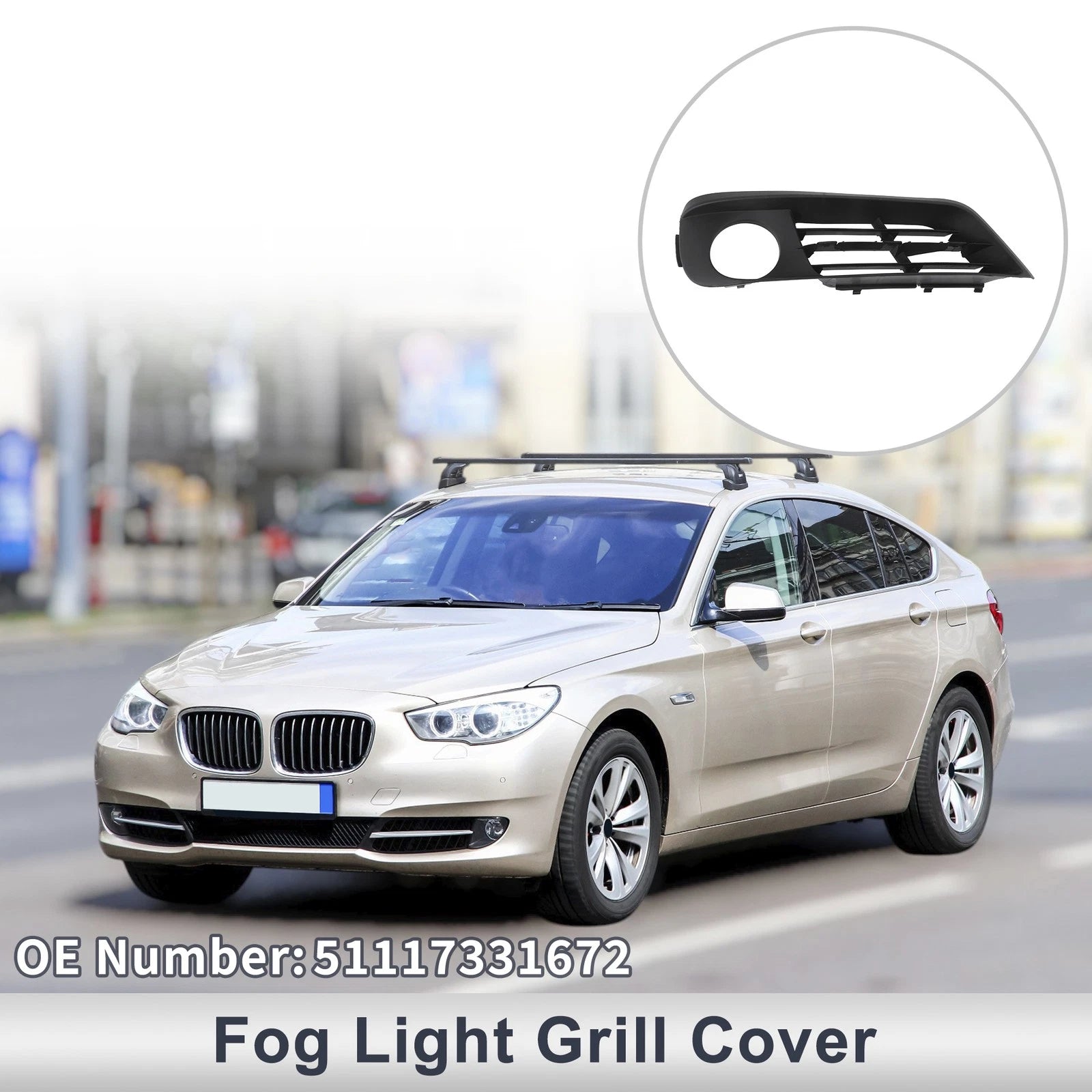 Front Right Fog Light Grill Replacement for BMW 535i GT (2010–2017)