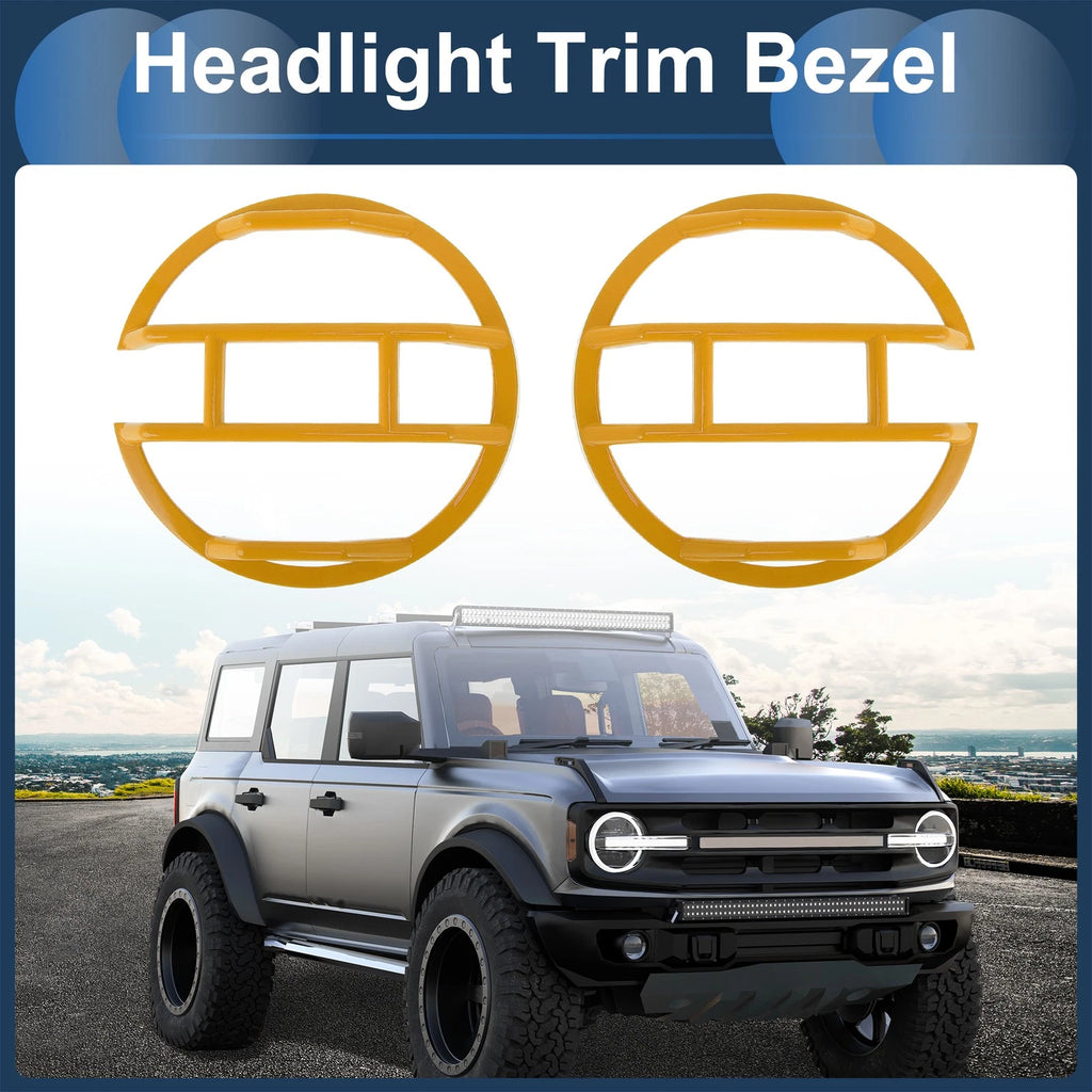 1 Pair Headlight Trim Bezel for Ford Bronco (ABS)