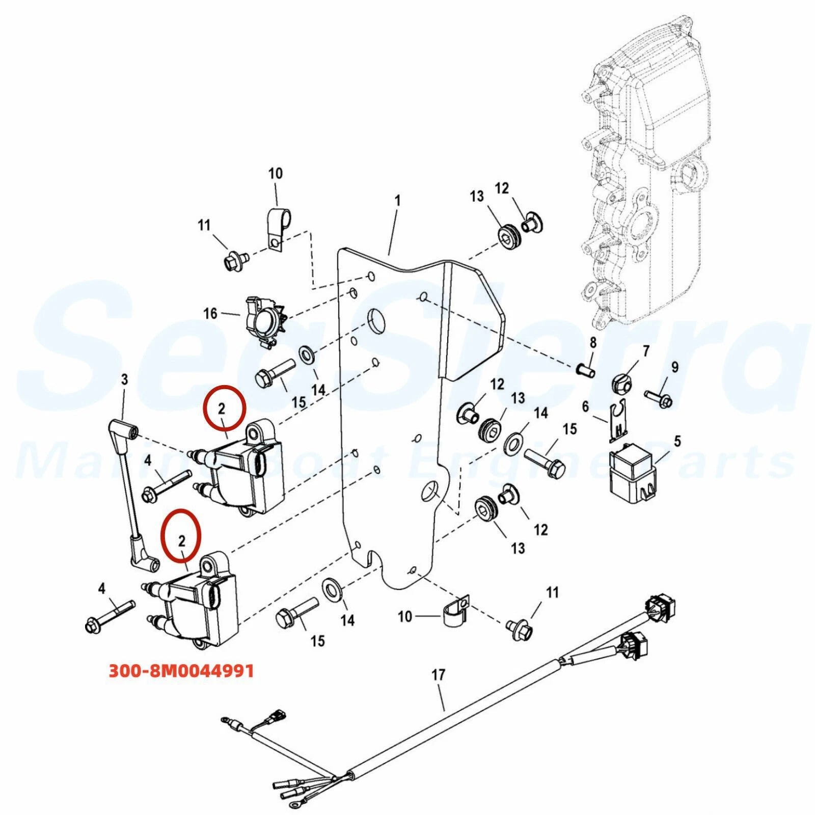 Ignition Coil for Mercury Outboard 300 (300-8M0044991)
