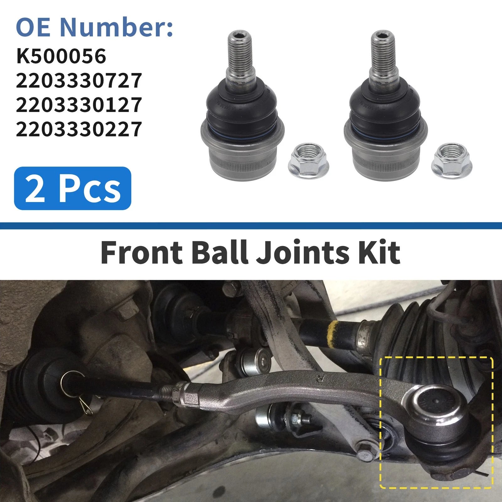 Front Lower Ball Joints Replacement Set of 2 for Mercedes-Benz SL550 (2007–2012)