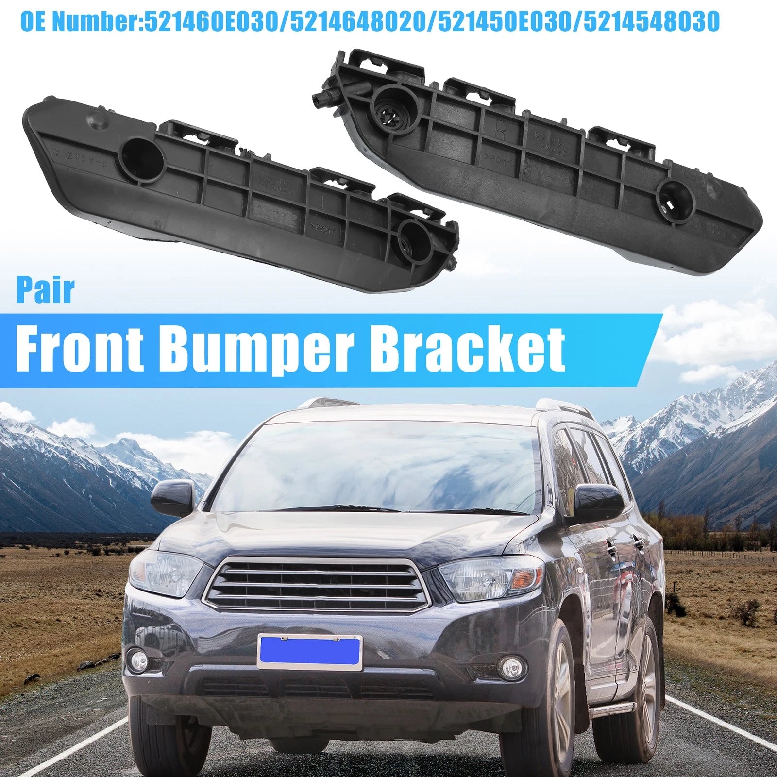 Front Side Bumper Cover Bracket Pair for Toyota Hilux (2016–2020)