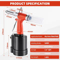 Pneumatic Air Hydraulic Pop Rivet Gun for Universal Use (1/4", 3/16", 5/32", 1/8", 3/32")