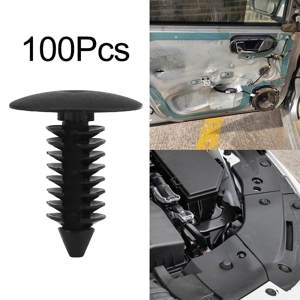 100pcs 7.8mm Plastic Car Interior Rivets Fastener Clip Universal