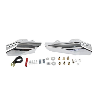 2X Mid-Frame Air Deflectors Heat Shield Chrome for Harley Touring (2014–2023)