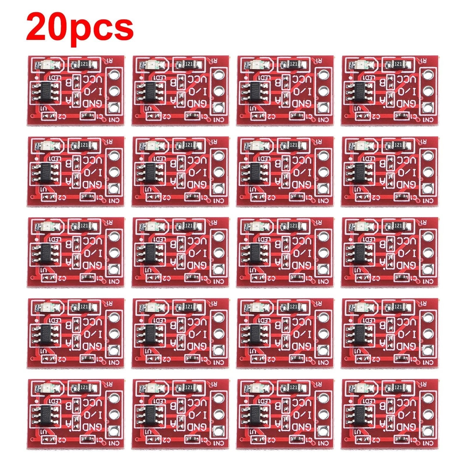 20Pc Pack TTP223 Red Touch Button Capacitive Switch for Automotive Use