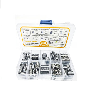 33pcs Stainless Steel M8x1.25 Conversion Nut Set for Thread Repair