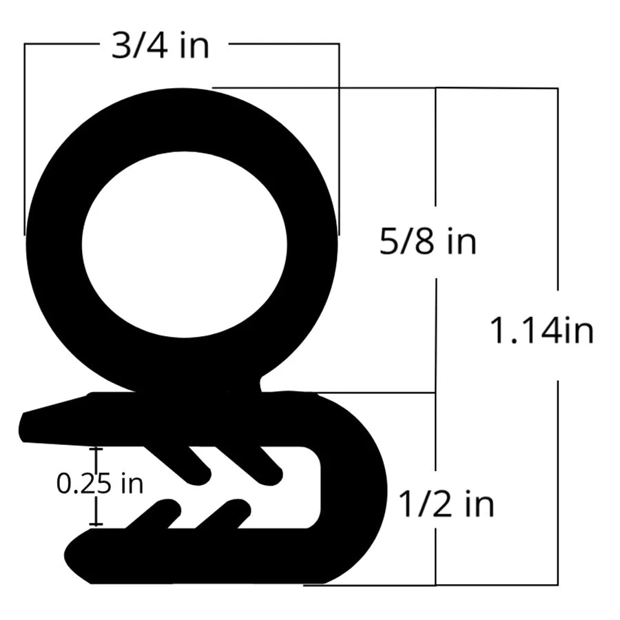 Rubber Seal Strip for Car Door Edge Moulding (13.1FT)