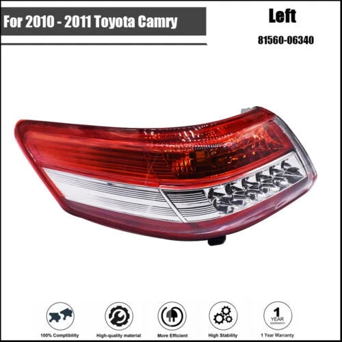 Tail Light Assembly for Toyota Camry (2010–2011) Left Driver Halogen