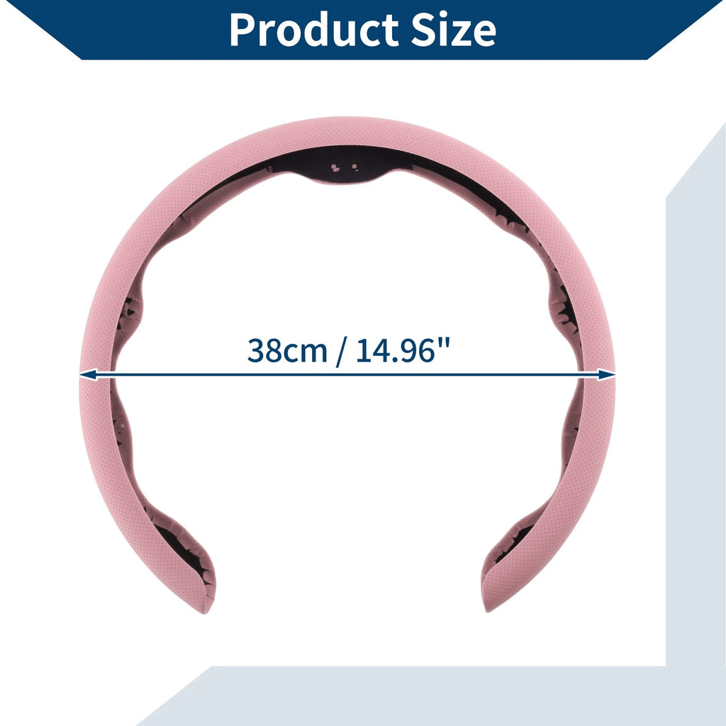 Steering Wheel Cover for Universal Fit (14.96", Pink)