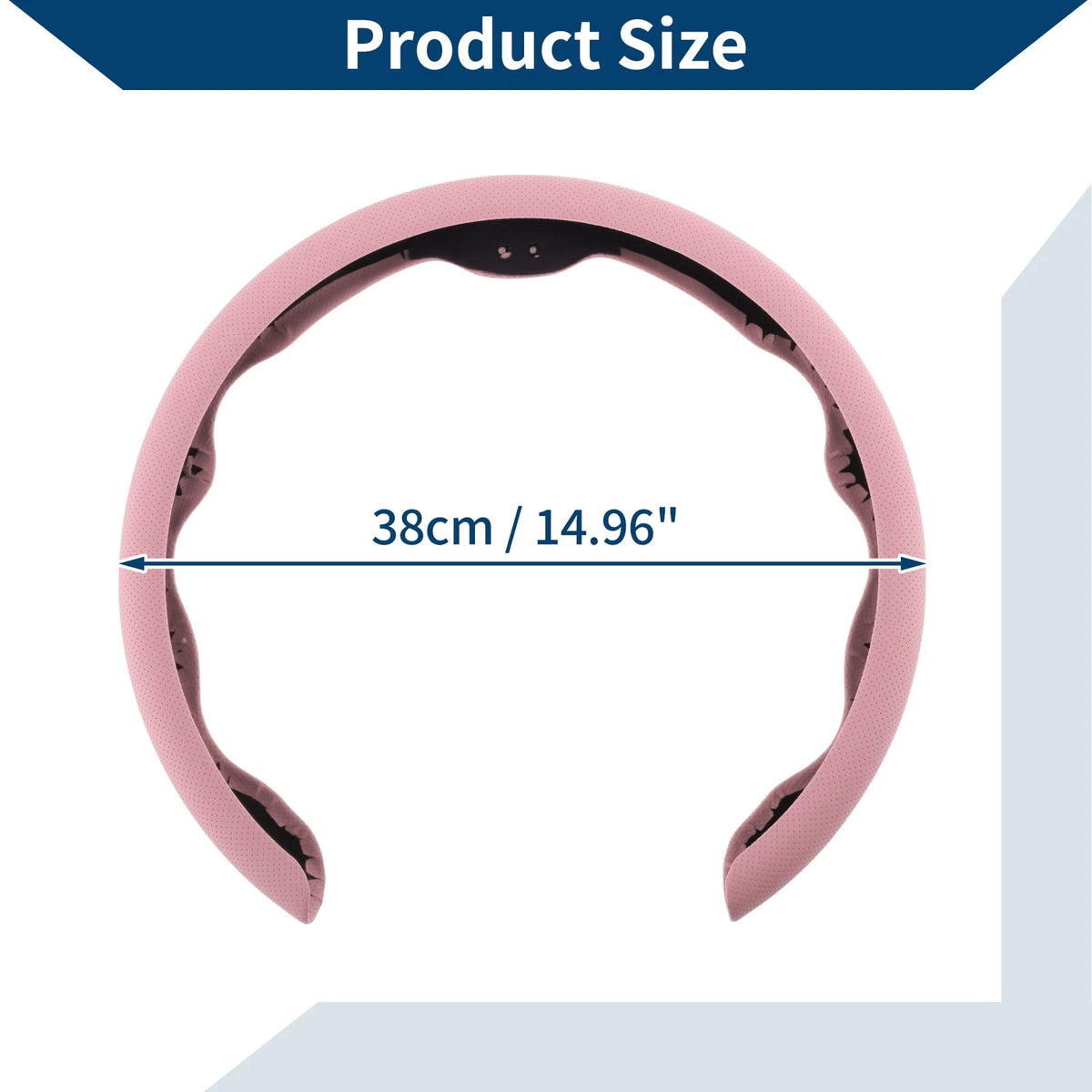 Steering Wheel Cover for Universal Fit (14.96", Pink)