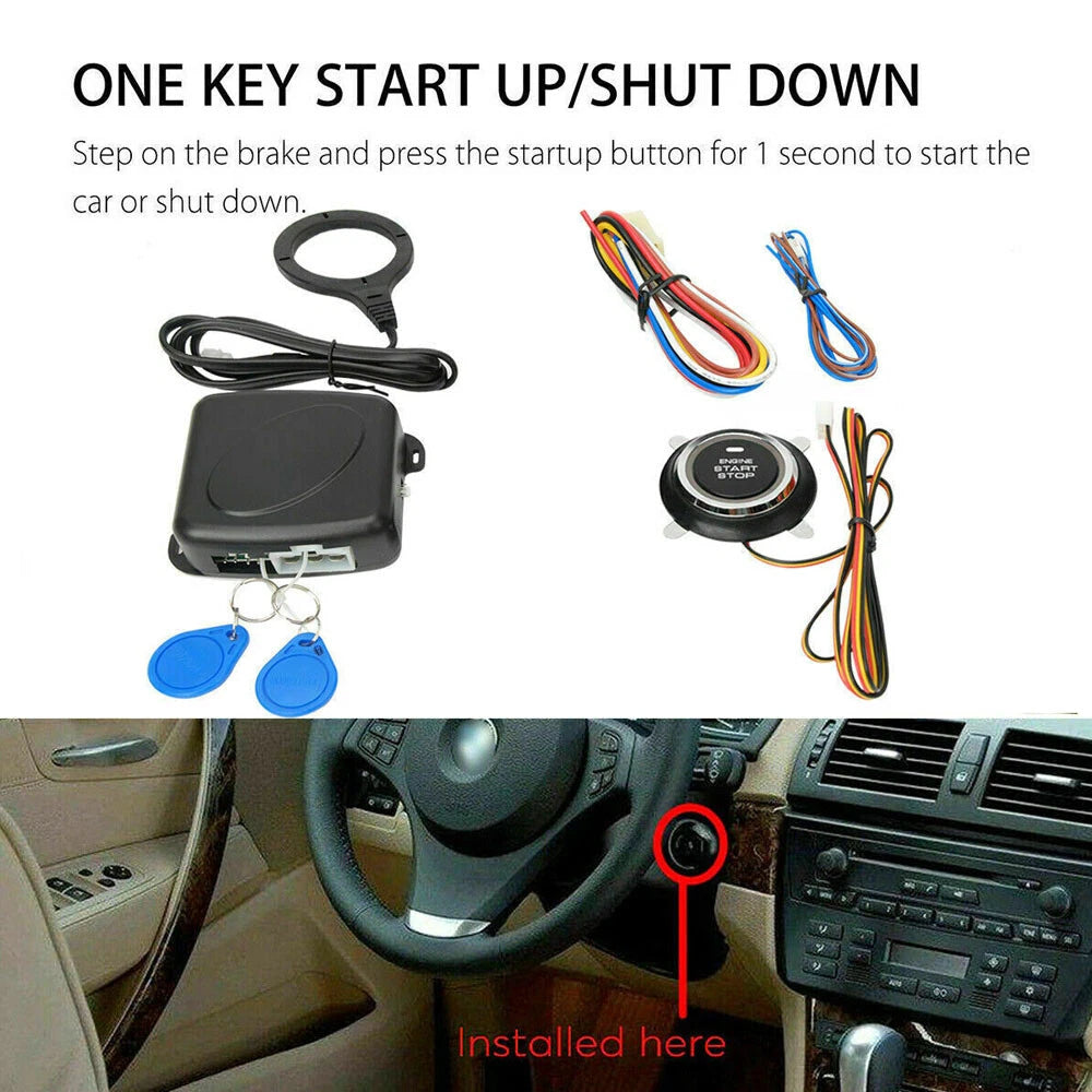 Ignition Switch RFID Engine Start Push Button for Most Cars (Universal)