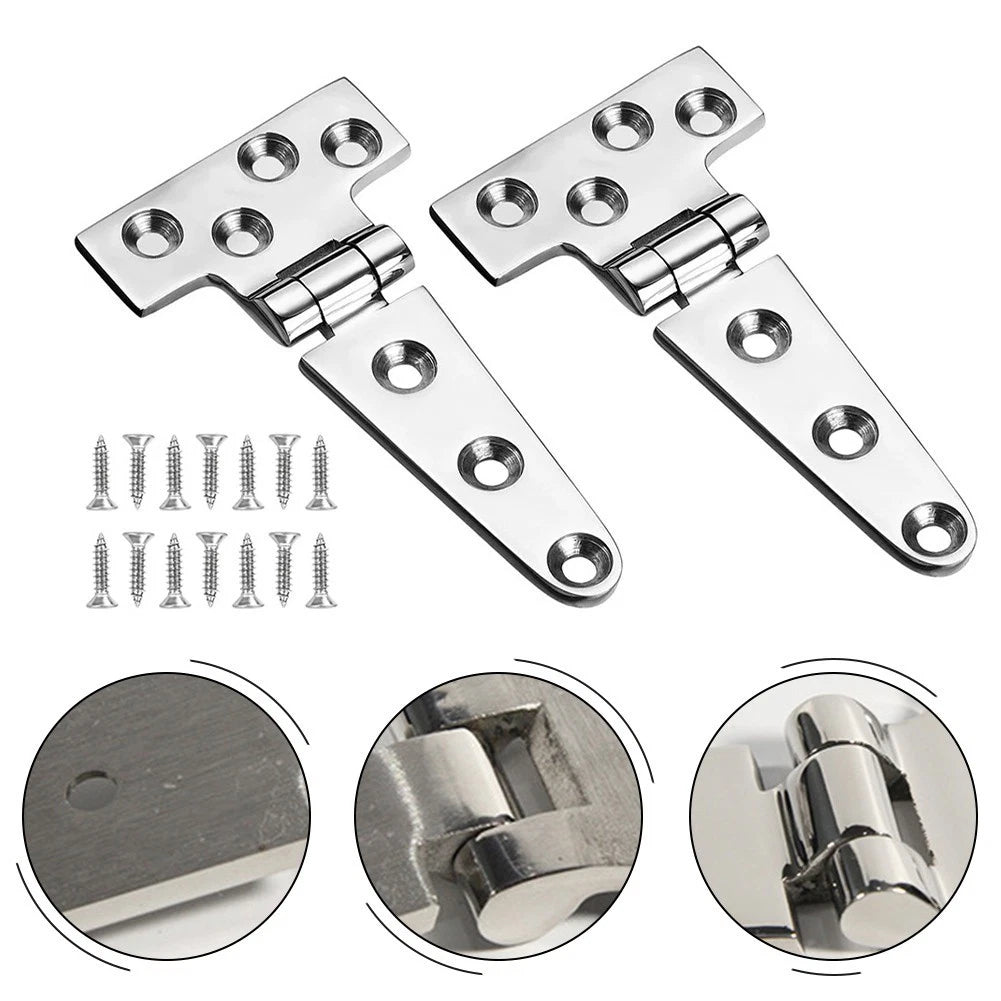 2X Heavy Duty Stainless Steel T Hinges for Boat Hatches