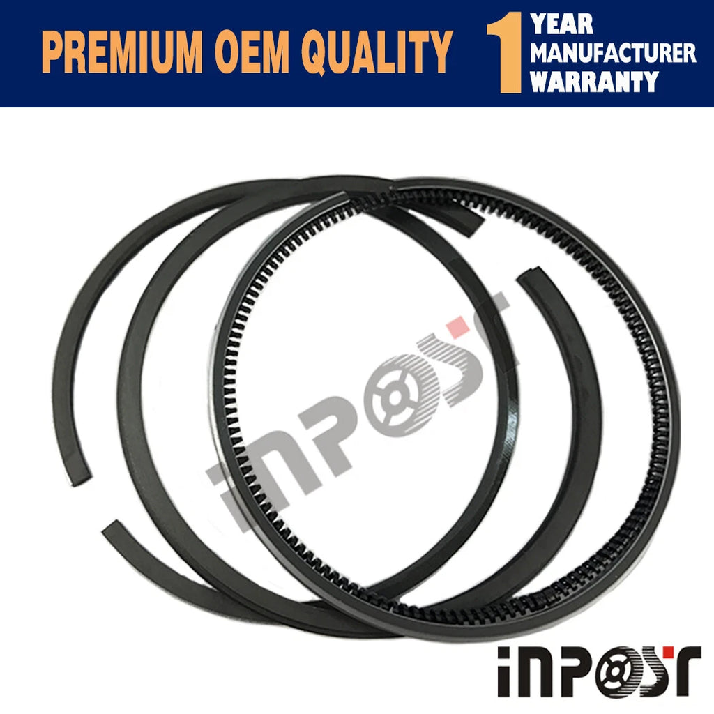 Set of 3 D782 Piston Rings for Kubota Engine (STD)