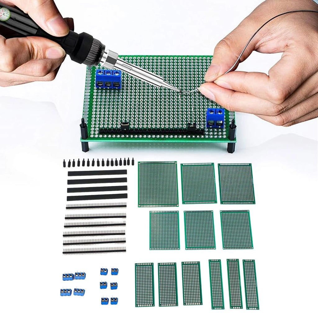 Set of 4 Double Sided PCB Boards for DIY Soldering and Prototyping