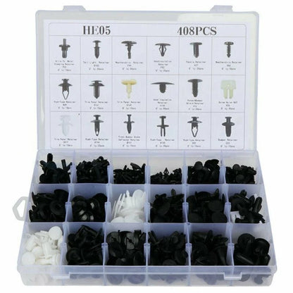 408pcs Clips Fastener Kit for Auto (Nylon Retainer)