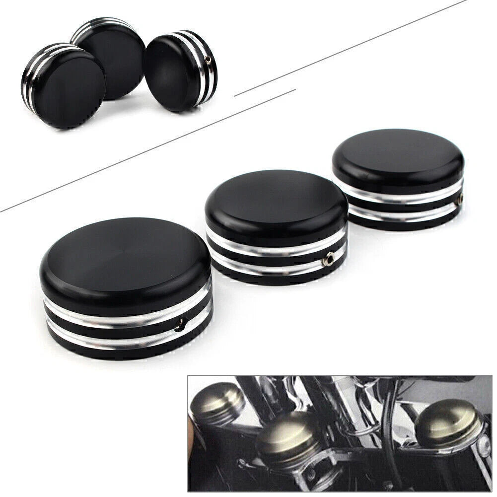 Upper Fork Stem Nut Cover for Harley Sportster 883 Iron (2009–2023) BLK & Chrome