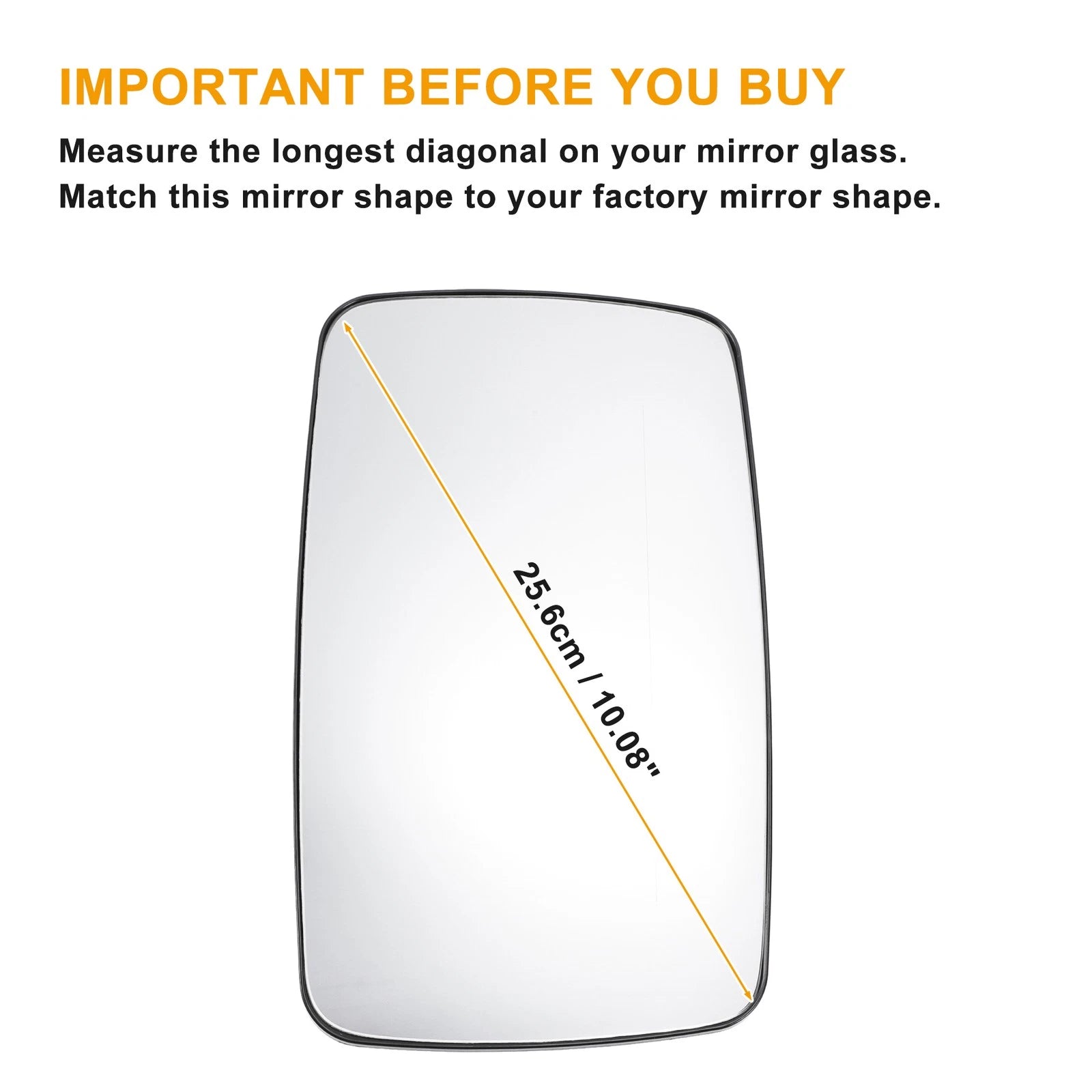 Right Upper Mirror Glass with Back Heated for Mercedes Sprinter (1995–2006)