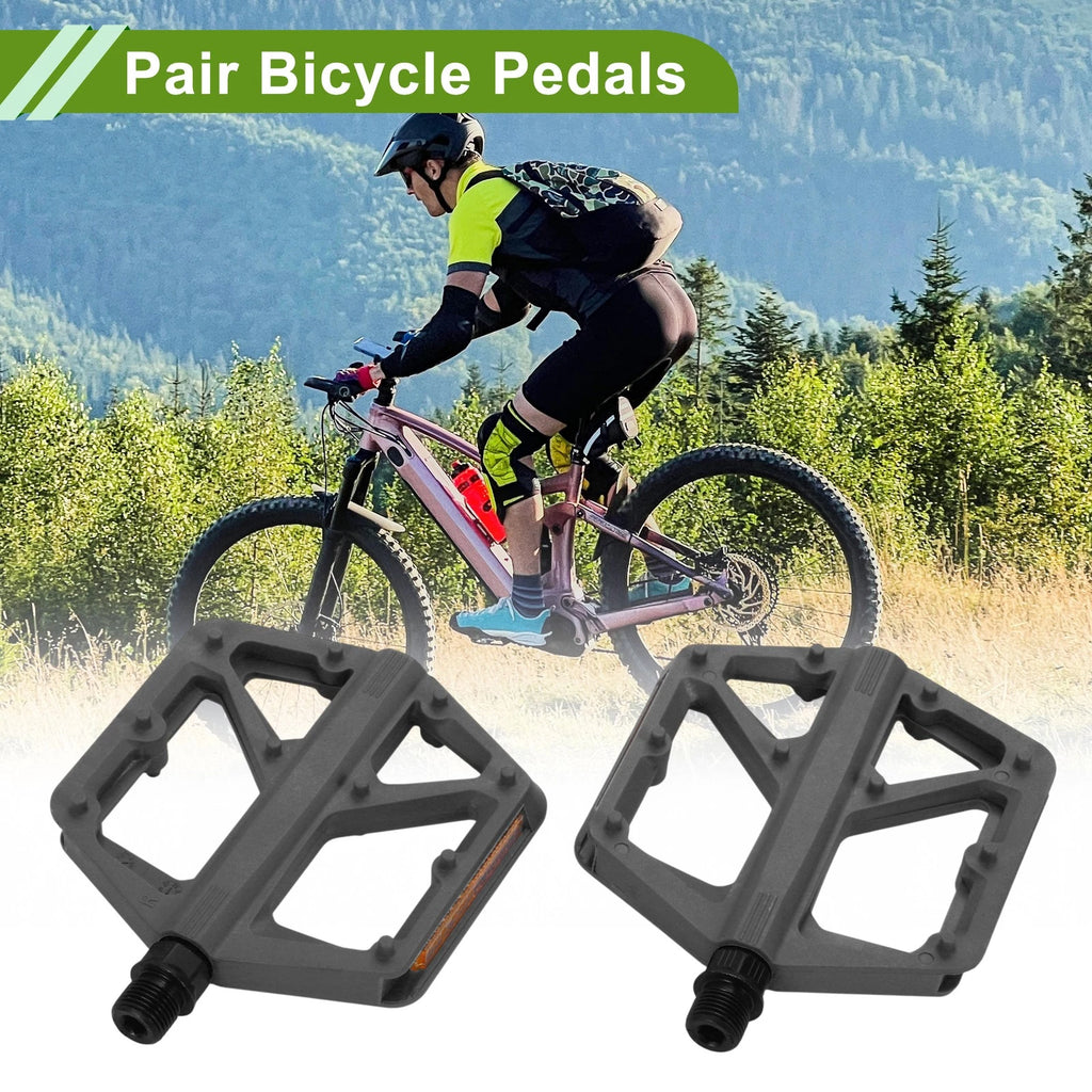 Nylon Bicycle Pedals Universal Replacement With Reflectors for 14mm (Pair)