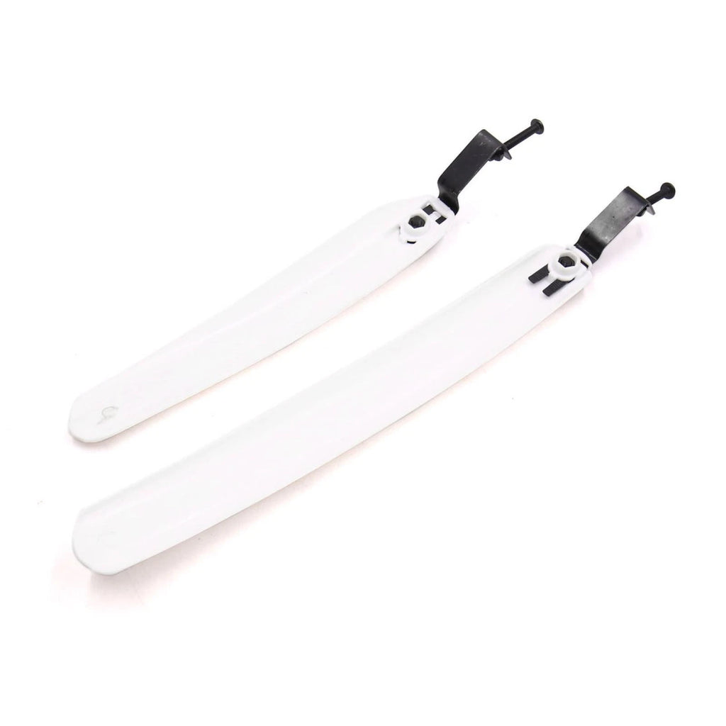 White Plastic Front Rear Mudguards Pair for Road Folding Bike Bicycle
