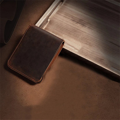 Cowhide Leather Wallet for Men - Dark Coffee Color