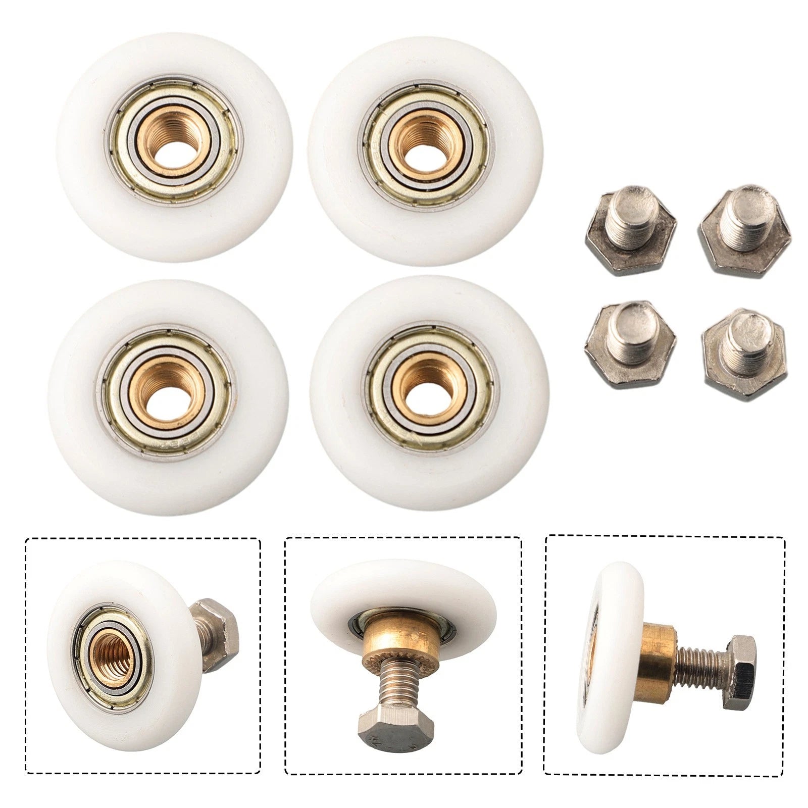 Shower Door Rollers for Glass Doors (20/23/25/27mm) Copper Replacement