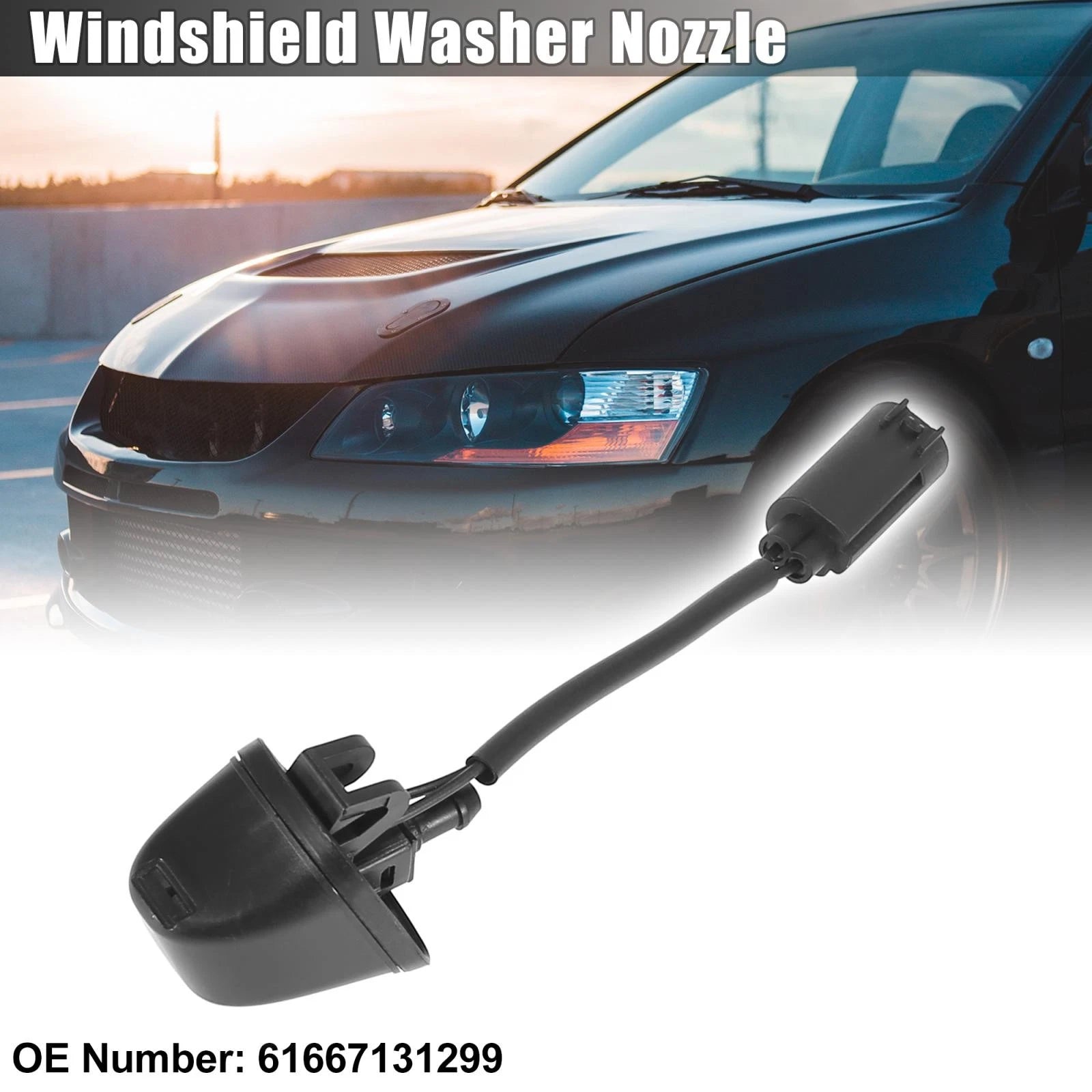 Windshield Washer Nozzles Heated Spray Jet Left Right for BMW E90 E91 (2005–2013)