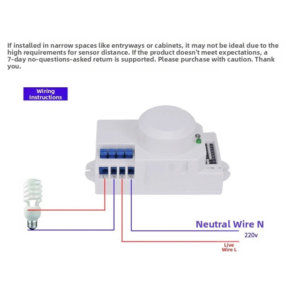 5 8GHz Microwave Motion Sensor with 360 Degree Detection
