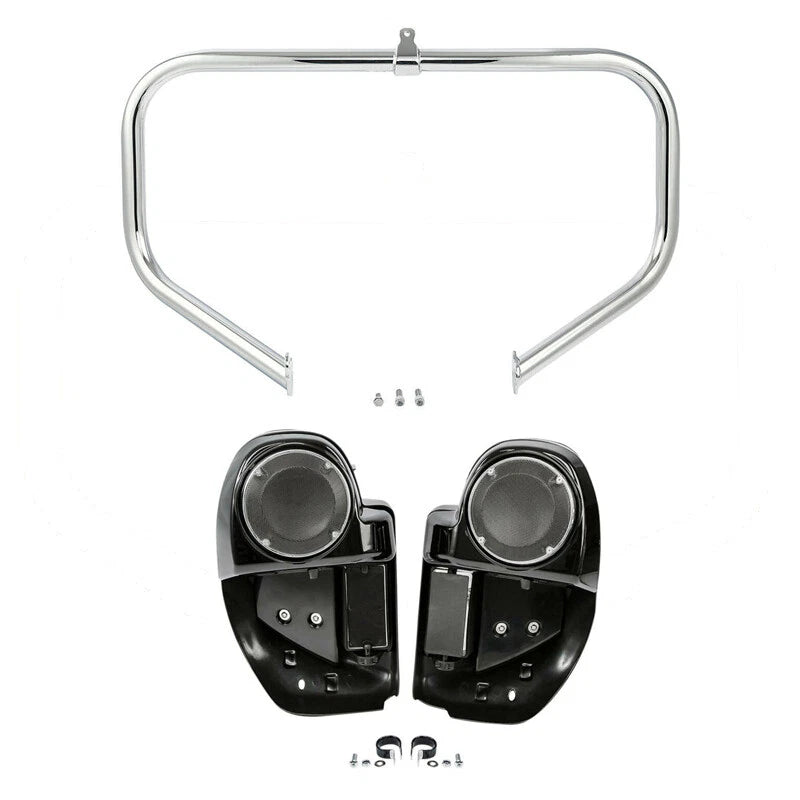 Lower Vented Fairing Speaker Pod & Engine Crash Bar for Harley Touring (2014–2024)