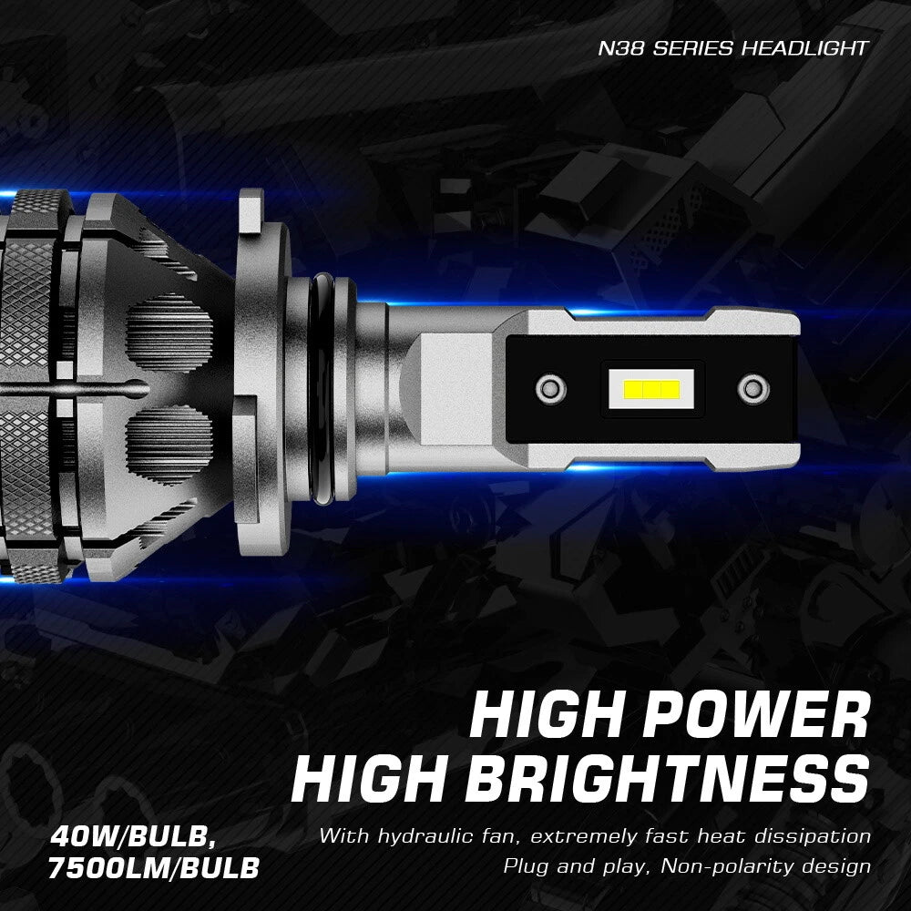 2X NOVSIGHT 9006 LED Headlight Bulbs Kit for